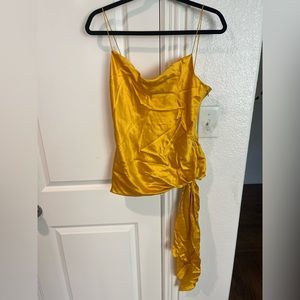 Cinq a sept yellow satin tank